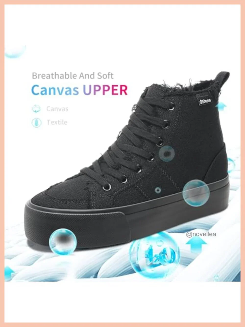 High Top Platform Sneakers Women Mid Calf Canvas Skate Shoes